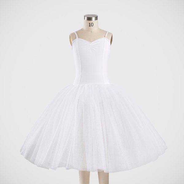 Degas Tutu with Bodice - Glitter Tulle - C01 White - Front View Degas Tutu with Bodice - Glitter Tulle - C01 White - Front View