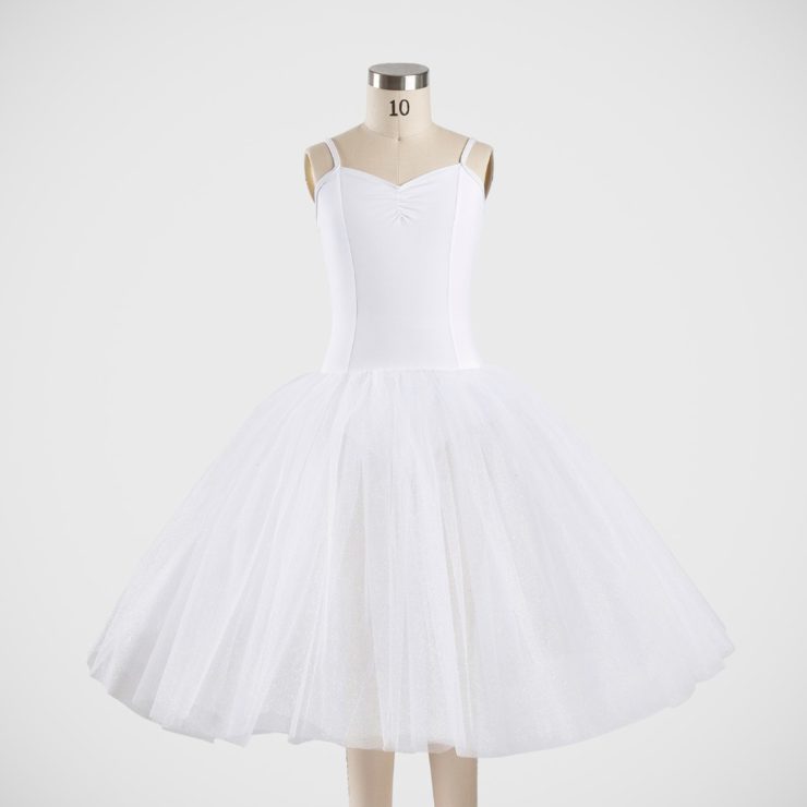 Degas Tutu with Bodice - Glitter Tulle - C01 White - Front View