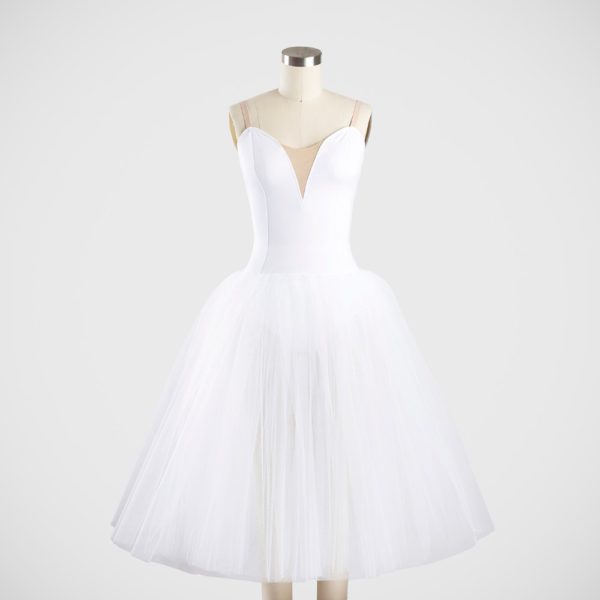 Romantic Tutu with Bodice - 3 Layer Tulle Skirt - Nude Insert Deep - Front View