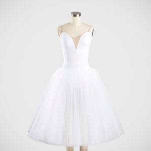 Romantic Tutu with Bodice -3 Layer Tulle Skirt- Nude Insert Standard - Front View