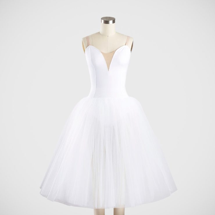 Romantic Tutu with Bodice -3 Layer Tulle Skirt- Nude Insert Standard - Front View
