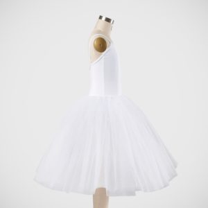 Degas Tutu with Bodice - Glitter Tulle - C01 White - Side View