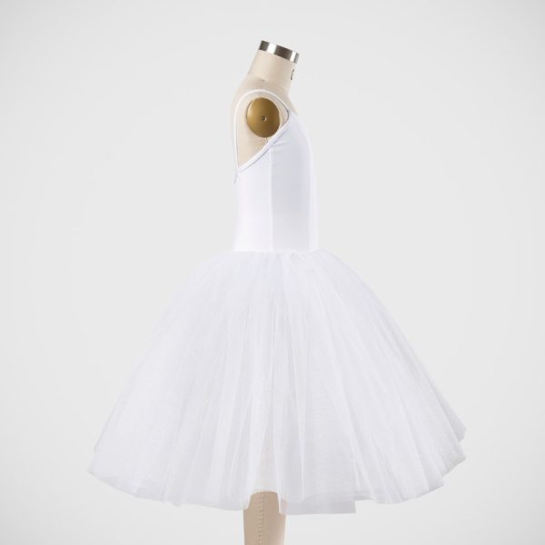 Degas Tutu with Bodice - Glitter Tulle - C01 White - Side View Degas Tutu with Bodice - Glitter Tulle - C01 White - Side View