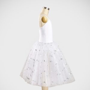Degas Tutu with Bodice - Sequin Tulle - C01 White - Side View