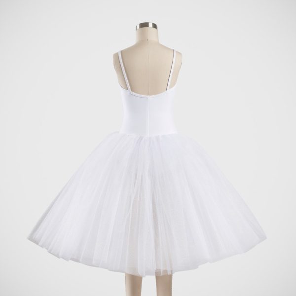 Degas Tutu with Bodice - Glitter Tulle - C01 White - Back View Degas Tutu with Bodice - Glitter Tulle - C01 White - Back View