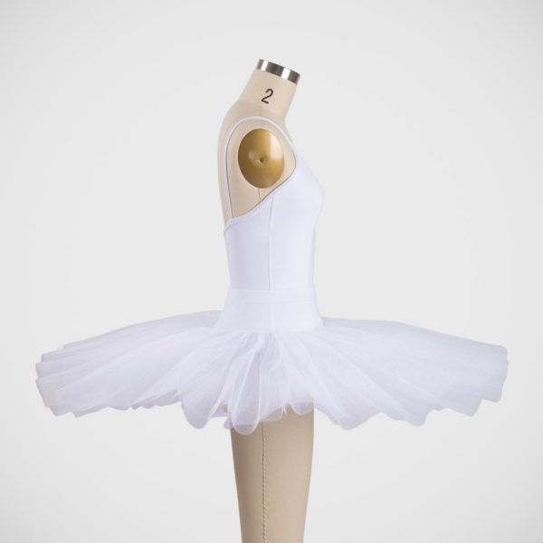 Classical Tutu Skirt – 7 Layer Net Skirt – Side View – C01 White Classical Tutu Skirt - 7 Layer Net Skirt - Side View - C01 White